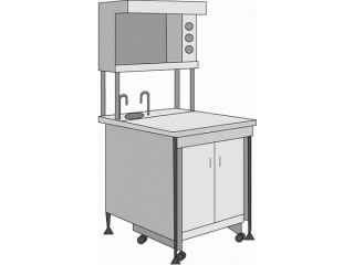 Стол лабораторный для химических исследований 455.01 732*800*1724