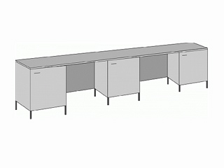 Стол лабораторный на подставных тумбах (секцион) 9014.20 2720х650х830