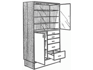 Шкаф для медикаментов и инструментария 432.03 850х430х1820
