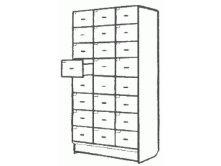 Шкаф для флюрографических карт 446.08,09 850х430х1820