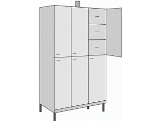 Шкаф для пахучих химических элементов лабораторный 9014.04 1370х474х1800