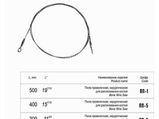 Пила проволочная, 500 мм (новое исполнение)