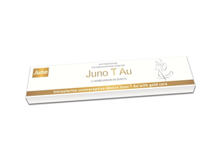 ВМС Т-образной формы с системой введения контрацептива «Наутилус», «Juno-T Au» - биметаллическая проволока из меди с сердечником из чистого золота